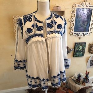 Bohemian embroidered cardigan